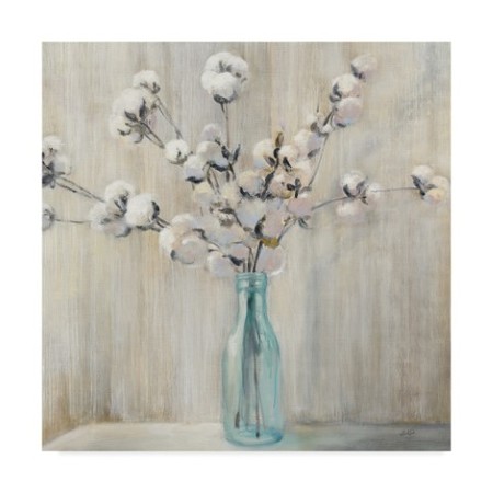 Julia Purinton 'Cotton Bouquet In Bottle' Canvas Art,35x35